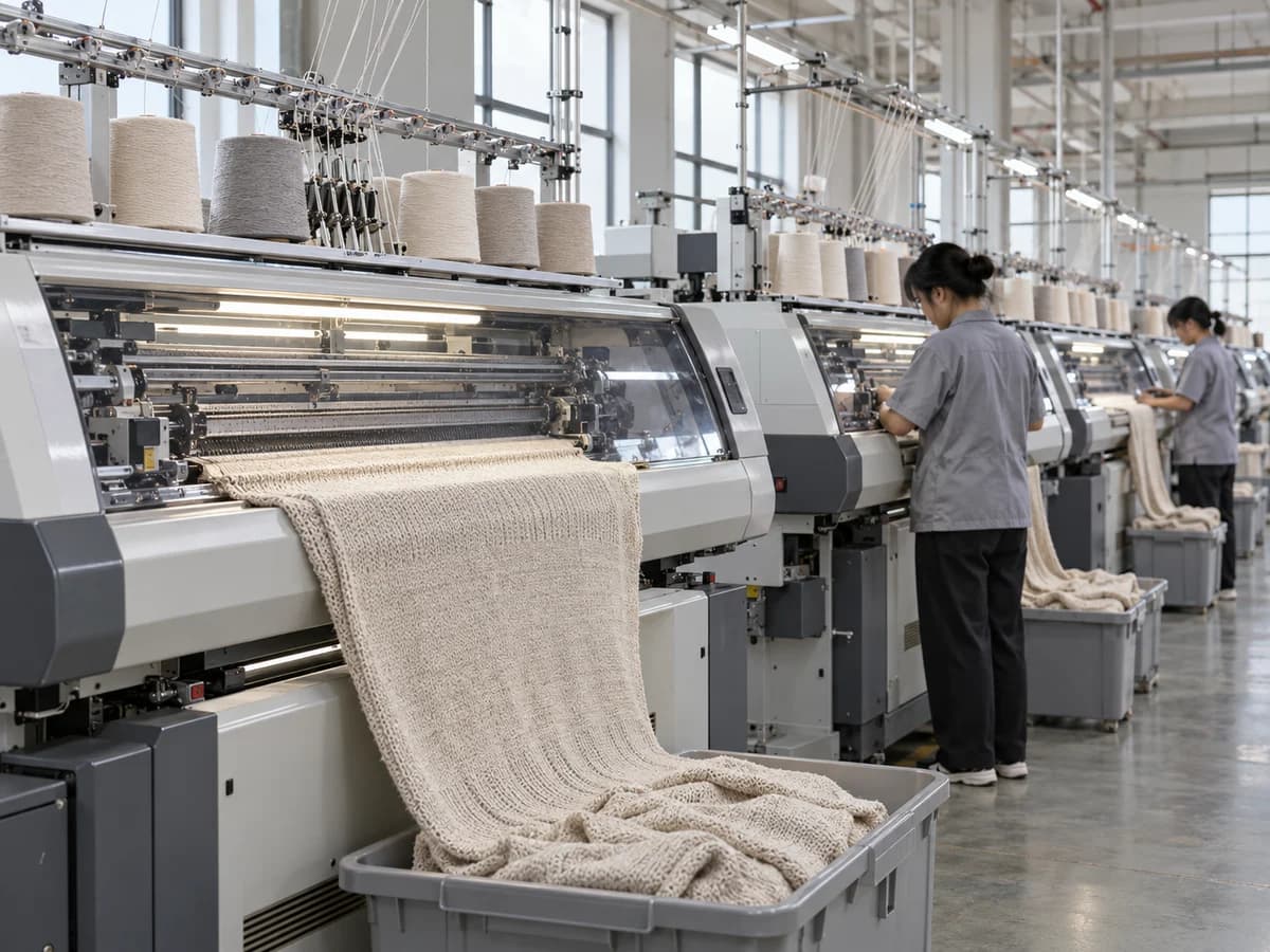 Computergesteuerte Strickmaschinen in der Produktion
